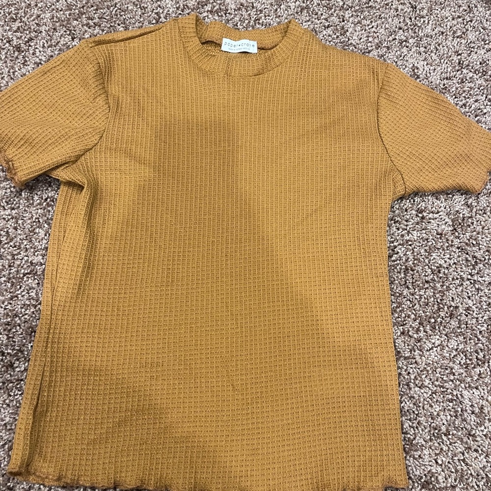 Women’s Yellow Waffle Knit Shirt